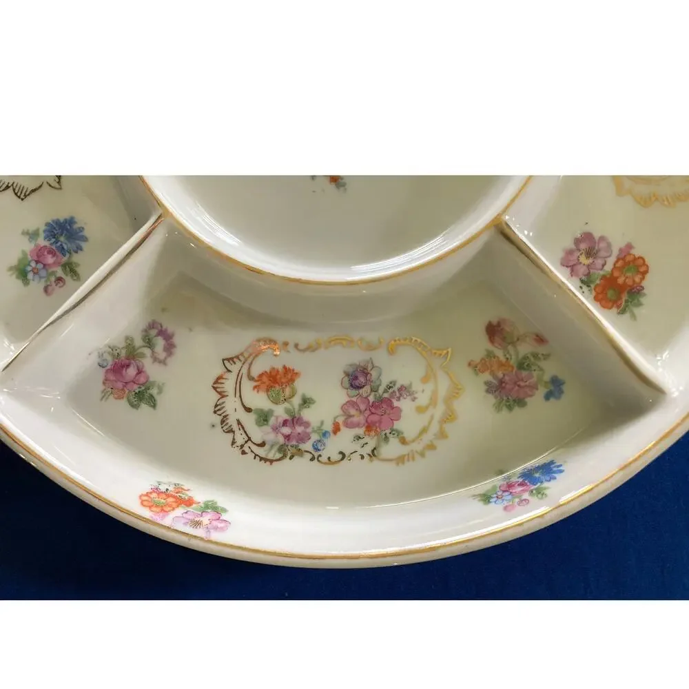 VTG Platter Japanese Serving Dip Relish Dish w/ Original Decorative Box